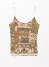Vintage Weston Wear Mesh Print Spaghetti Tank