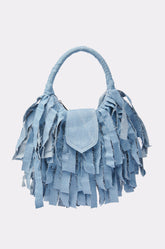 SUZIE DENIM FRINGE PURSE