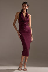 POPPIN' BOTTLES RHINESTONE MAXI DRESS IN PURPLE