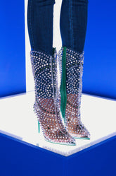 AZALEA WANG CENTER OF ATTENTION STILETTO BOOTIE IN GREEN