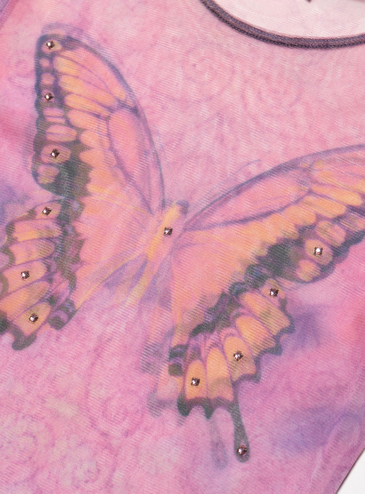 Vintage Wet Seal Butterfly Mesh Top