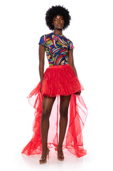 3 SWIRL MESH SHORT SLEEVE BODYSUIT