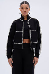 PEARL GIRL ZIP UP SWEATSHIRT