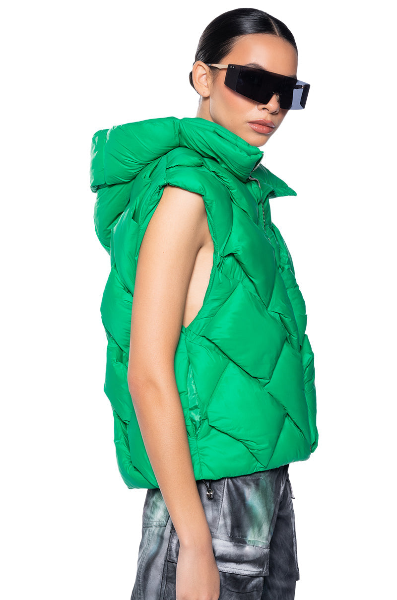 AZALEA WANG PADDINGTON WEAVE PUFFER VEST